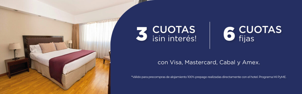 Cyan hotel de las americas, 3 cuotas sin interes o 6 cuotas fijas
